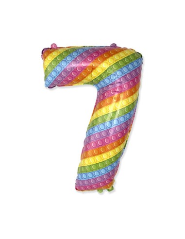 Palloncino Mylar Numero 7 Pop It SuperShape 32" - 81cm - 1pz | G3S Party