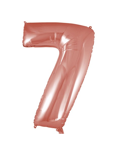 Palloncino Mylar Numero 7 Rosa Gold Mega 40" - 101cm - 1pz | G3S Party