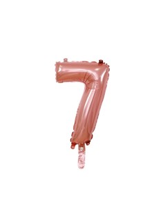 Palloncino Mylar Numero 7 Rosa Gold Mini 14" - 35cm con valvola - 1pz | G3S Party
