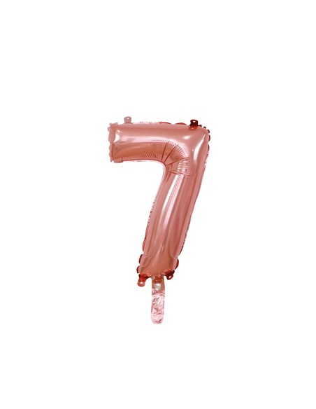 Palloncino Mylar Numero 7 Rosa Gold Mini 14" - 35cm con valvola - 1pz | G3S Party