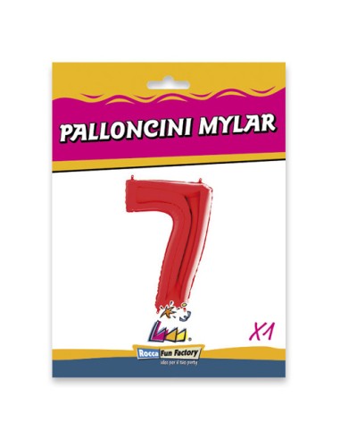 Palloncino Mylar Numero 7 Rosso Mega 40" - 101cm - 1pz | G3S Party