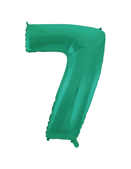 Palloncino Mylar Numero 7 Satin Velvet Aquamarine Mega 40" - 101cm - 1pz | G3S Party
