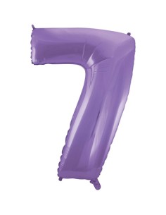 Palloncino Mylar Numero 7 Satin Velvet Lilac Mega 40" - 101cm - 1pz | G3S Party