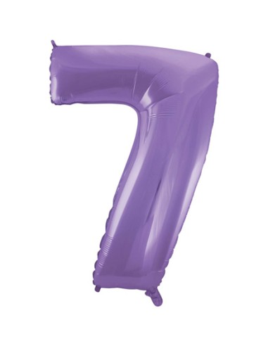 Palloncino Mylar Numero 7 Satin Velvet Lilac Mega 40" - 101cm - 1pz | G3S Party