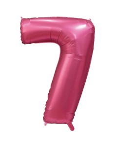 Palloncino Mylar Numero 7 Satin velvet Pomegranate Mega 40" - 101cm - 1pz | G3S Party