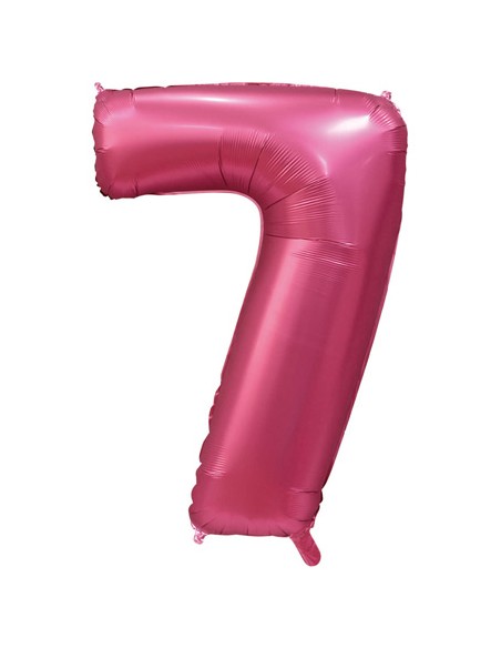 Palloncino Mylar Numero 7 Satin velvet Pomegranate Mega 40" - 101cm - 1pz | G3S Party