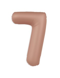 Palloncino Mylar Numero 7 Slim Mate Rosa Vintage Satinato 37" - 86cm - 1pz | G3S Party