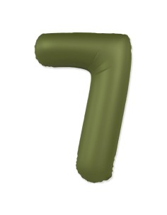Palloncino Mylar Numero 7 Slim Mate Verde Oliva Satinato 37" - 86cm - 1pz | G3S Party