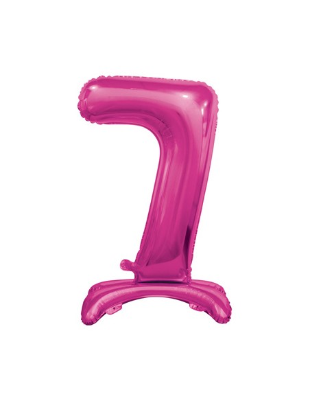 Palloncino Mylar Numero 7 Standing Fuxia Mega 30" - 76cm - 1pz | G3S Party