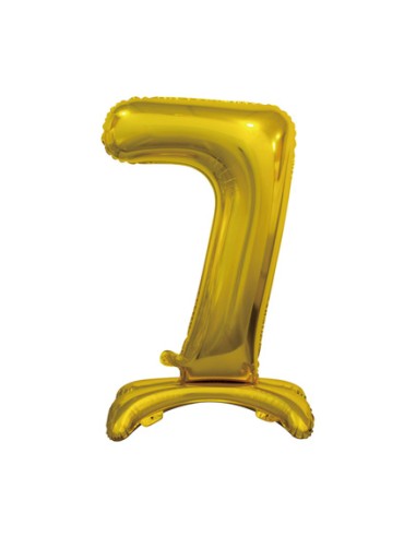 Palloncino Mylar Numero 7 Standing Oro Mega 30" - 76cm - 1pz | G3S Party