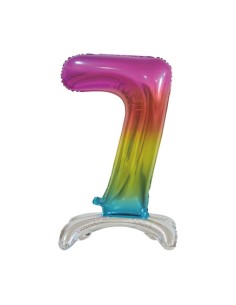 Palloncino Mylar Numero 7 Standing Rainbow Mega 30" - 76cm - 1pz | G3S Party
