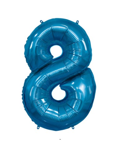 Palloncino Mylar Numero 8 Blu Mega 40" - 101cm - 1pz | G3S Party
