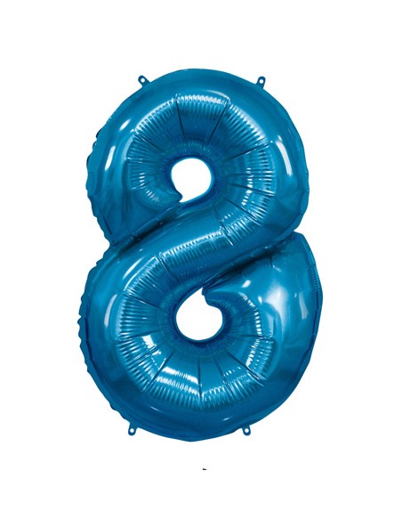 Palloncino Mylar Numero 8 Blu Mega 40" - 101cm - 1pz | G3S Party