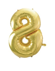 Palloncino Mylar Numero 8 Champagne Mega 40" - 101cm - 1pz | G3S Party
