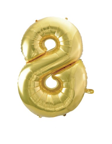 Palloncino Mylar Numero 8 Champagne Mega 40" - 101cm - 1pz | G3S Party