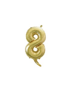 Palloncino Mylar Numero 8 Champagne Mini 14" - 35cm con valvola - 1pz | G3S Party