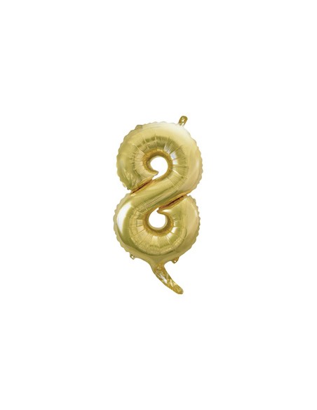 Palloncino Mylar Numero 8 Champagne Mini 14" - 35cm con valvola - 1pz | G3S Party