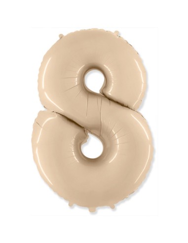 Palloncino Mylar Numero 8 Crema Mega 40" - 101cm - 1pz | G3S Party