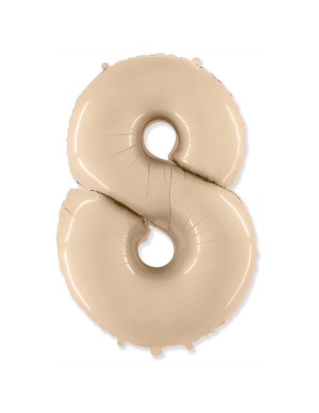 Palloncino Mylar Numero 8 Crema Mega 40" - 101cm - 1pz | G3S Party