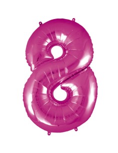 Palloncino Mylar Numero 8 Fuxia Mega 40" - 101cm - 1pz | G3S Party