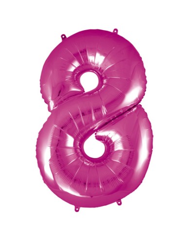 Palloncino Mylar Numero 8 Fuxia Mega 40" - 101cm - 1pz | G3S Party