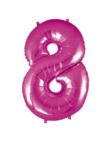 Palloncino Mylar Numero 8 Fuxia Mega 40" - 101cm - 1pz | G3S Party