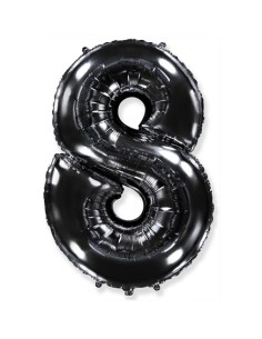 Palloncino Mylar Numero 8 Nero Mega 40" - 101cm - 1pz | G3S Party
