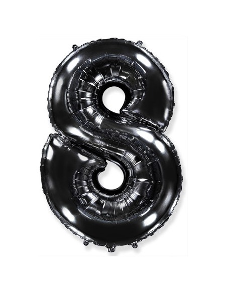 Palloncino Mylar Numero 8 Nero Mega 40" - 101cm - 1pz | G3S Party