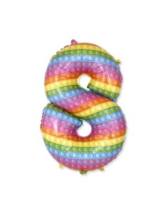 Palloncino Mylar Numero 8 Pop It SuperShape 32" - 81cm - 1pz | G3S Party