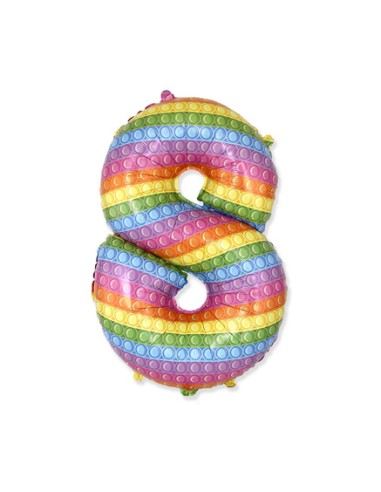 Palloncino Mylar Numero 8 Pop It SuperShape 32" - 81cm - 1pz | G3S Party