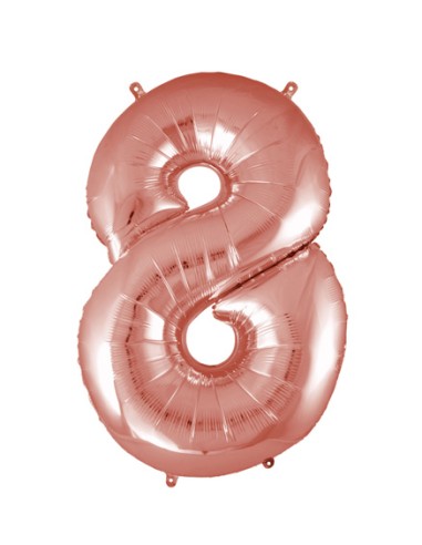 Palloncino Mylar Numero 8 Rosa Gold Mega 40" - 101cm - 1pz | G3S Party