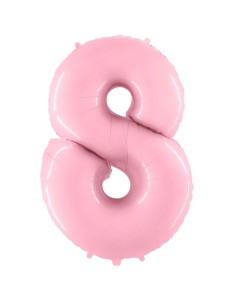 Palloncino Mylar Numero 8 Rosa Mega 40" - 101cm - 1pz | G3S Party