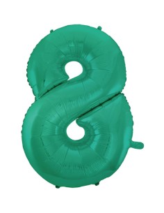 Palloncino Mylar Numero 8 Satin Velvet Aquamarine Mega 40" - 101cm - 1pz | G3S Party