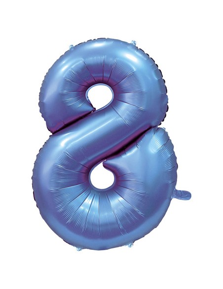 Palloncino Mylar Numero 8 Satin Velvet Periwinkle Mega 40" - 101cm - 1pz | G3S Party