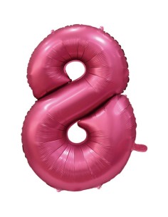 Palloncino Mylar Numero 8 Satin velvet Pomegranate Mega 40" - 101cm - 1pz | G3S Party