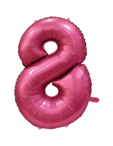 Palloncino Mylar Numero 8 Satin velvet Pomegranate Mega 40" - 101cm - 1pz | G3S Party
