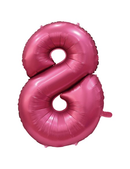 Palloncino Mylar Numero 8 Satin velvet Pomegranate Mega 40" - 101cm - 1pz | G3S Party
