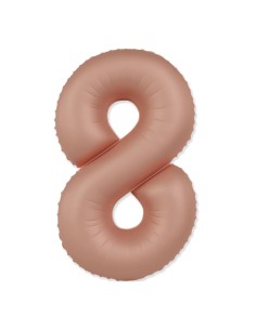 Palloncino Mylar Numero 8 Slim Mate Rosa Vintage Satinato 37" - 86cm - 1pz | G3S Party