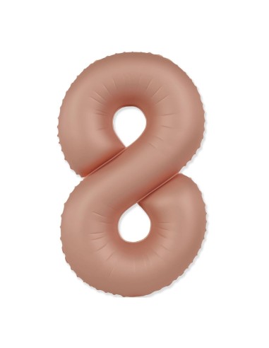 Palloncino Mylar Numero 8 Slim Mate Rosa Vintage Satinato 37" - 86cm - 1pz | G3S Party