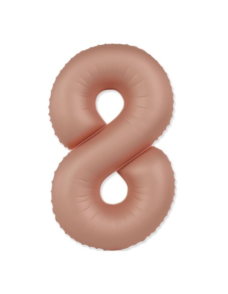 Palloncino Mylar Numero 8 Slim Mate Rosa Vintage Satinato 37" - 86cm - 1pz | G3S Party