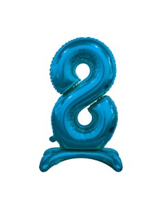 Palloncino Mylar Numero 8 Standing Blu Mega 30" - 76cm - 1pz | G3S Party