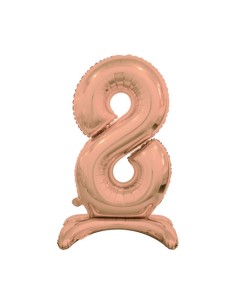 Palloncino Mylar Numero 8 Standing Rosa Gold Mega 30" - 76cm - 1pz | G3S Party