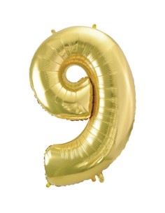 Palloncino Mylar Numero 9 Champagne Mega 40" - 101cm - 1pz | G3S Party