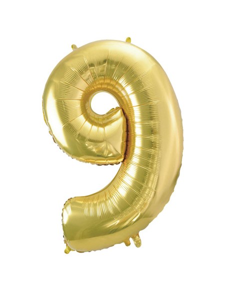 Palloncino Mylar Numero 9 Champagne Mega 40" - 101cm - 1pz | G3S Party