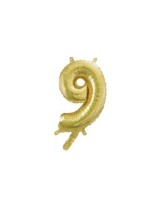 Palloncino Mylar Numero 9 Champagne Mini 14" - 35cm con valvola - 1pz | G3S Party