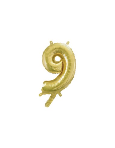 Palloncino Mylar Numero 9 Champagne Mini 14" - 35cm con valvola - 1pz | G3S Party