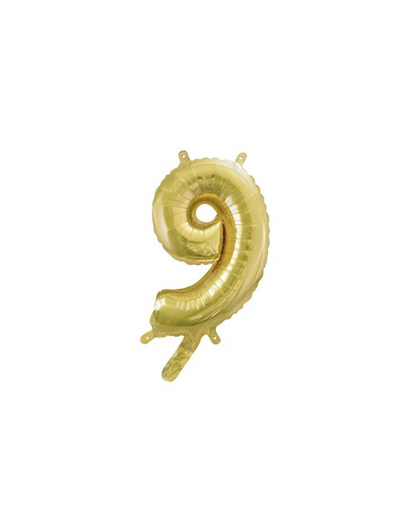 Palloncino Mylar Numero 9 Champagne Mini 14" - 35cm con valvola - 1pz | G3S Party