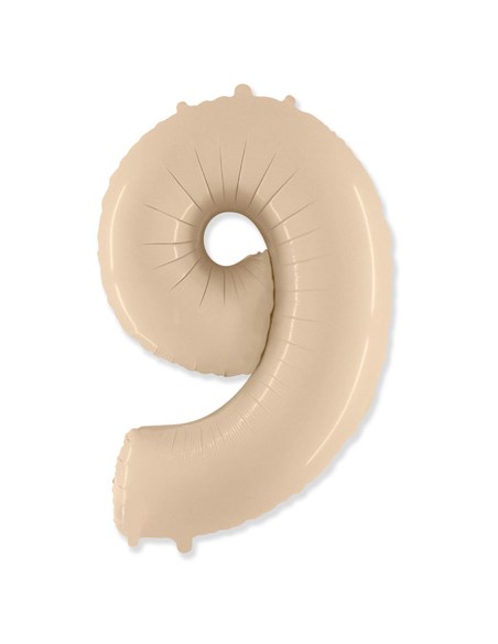 Palloncino Mylar Numero 9 Crema Mega 40" - 101cm - 1pz | G3S Party