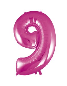 Palloncino Mylar Numero 9 Fuxia Mega 40" - 101cm - 1pz | G3S Party