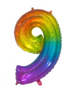 Palloncino Mylar Numero 9 Multicolor Jelly Mega 34" - 86cm - 1pz | G3S Party